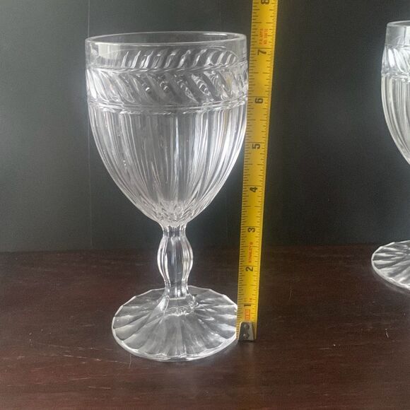 Vintage MIKASA Italian Countryside Crystal Goblet Glasses Water 7 1/8” Lot Set o - Picture 16 of 16